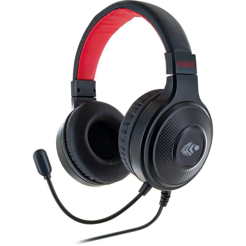 SCHWAIGER GHS1000 013 Headset Headphones Over-Ear LED Lighting Flexible Microphone