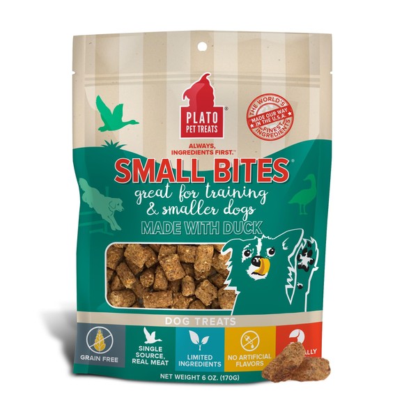 PLATO Plato Pet Treats Air Dried Small Bites Dog Treats,
