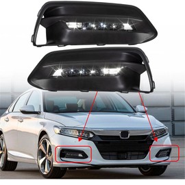 Silscvtt 1 Pair Front Fog Lights Assembly Replacement for Honda Accord Sedan 2018 2019 Left and Right Side with Bezel Switch 33950TVAA01 33900TVAA01