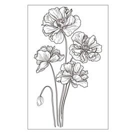 arriettycraft Flower Poppy Rubber Stamp Scrapbook Photo Album Decorative Card Making Clear