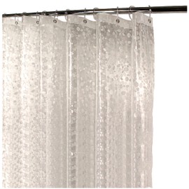 VENICE COLLECTIONS Shower Curtain Liner 3D Semi Transparent Heavy 8G Thick PEVA Waterproof Plastic Metal Grommets and Weighted Magnets 70 x 72 inches with Hooks Pebble Clear