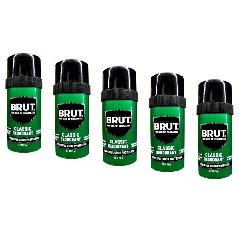 BRUT Classic Round Stick Deodorant 2.7 Ounces (Pack of 5)