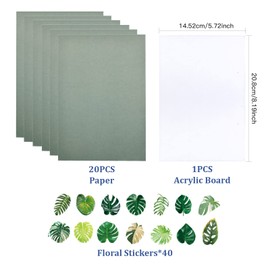 CRAFFANCY Sunprint Paper Kit, 20 Count Cyanotype Papers With Acrylic Panel Tree Leaf High Sensitivity Nature Solar Drawing Paper For DIY Crafts Art Project