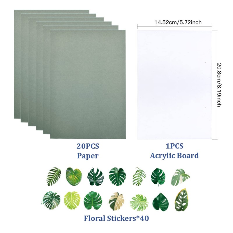CRAFFANCY Sunprint Paper Kit, 20 Count Cyanotype Papers With Acrylic