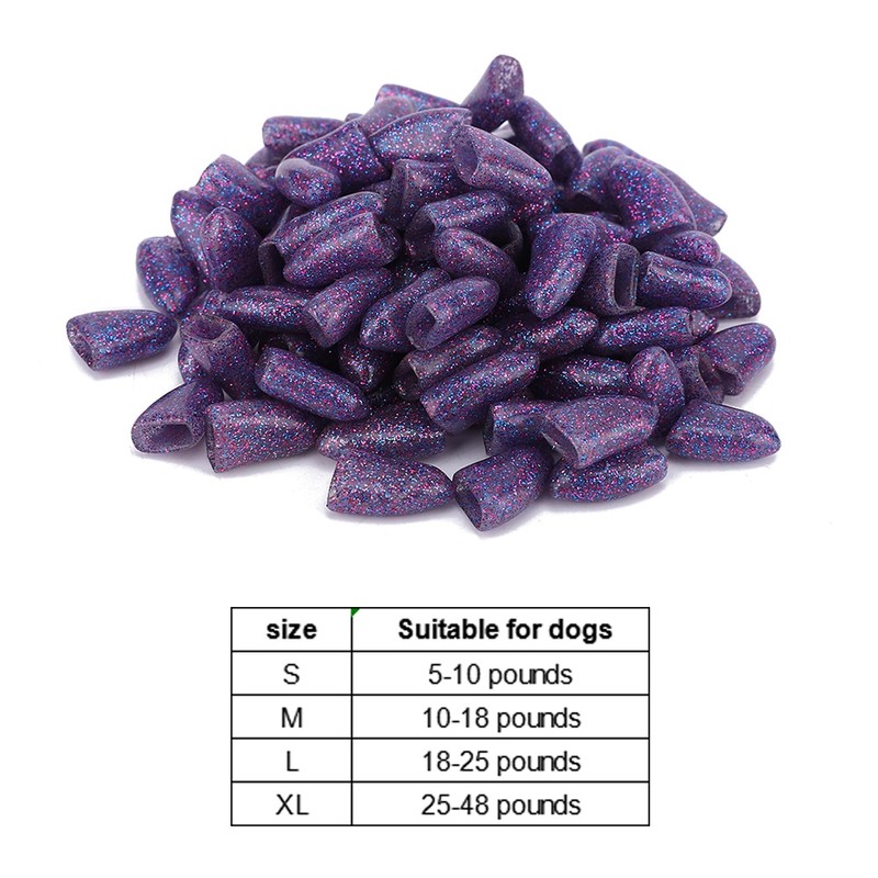 100PCS Pet Dog Soft PVC Nail Cover Paw Claw Cap