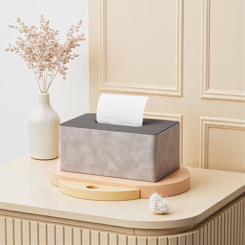 LARENNT PU Leather Tissue Box, 25 x 14 x 10