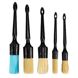 Interior Detailing Brush | Car Wash Detailing Brush | Auto Boar Hair Car Detailing Brush for Cleaning Interior Exterior, 5X Professional Car Detailing Brush