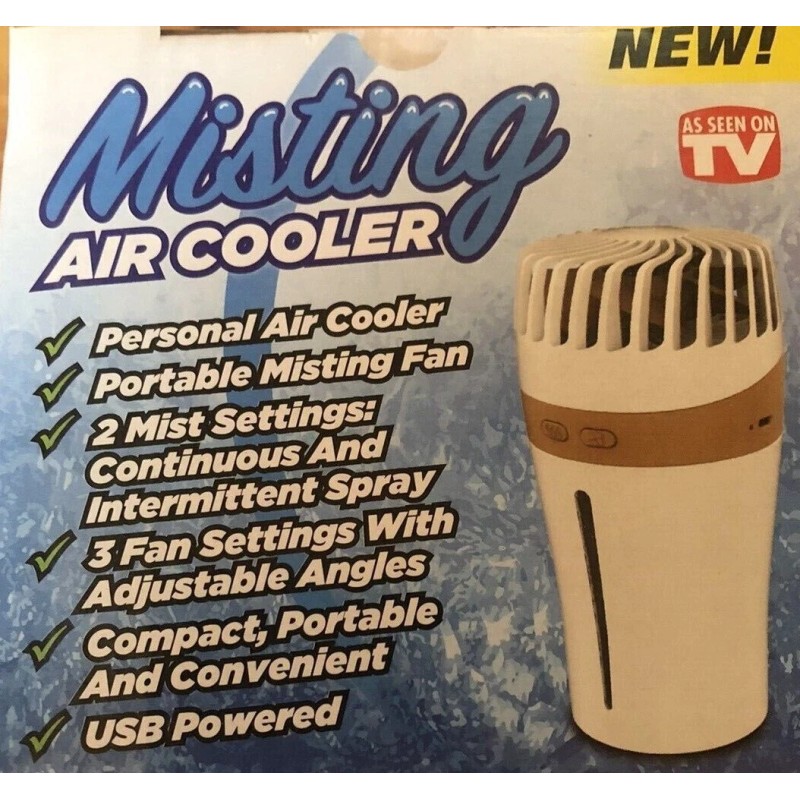 White & Brown Northern Chill Rechargeable Misting Air Cooler Fan