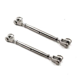 M6 Jaw and Jaw Turnbuckle 304 Stainless Steel Closed Body Turnbuckle Pack of 2