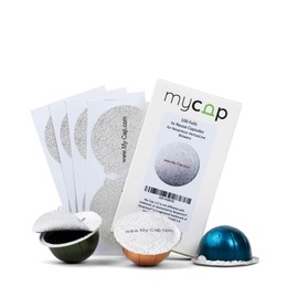 My-Cap's 100 Foil Seals for Nespresso Vertuo Pods - Foil Lids to Reuse Nespresso VertuoLine Capsules - Aluminum Lids Seals Foil - Reuse your Nespresso Coffee Capsules (Pack of 100)