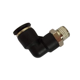 Metalwork Plastic & Nickel Plated Brass Push to Connect L Shaped 90 Degree Elbow Male Fitting, 1/4" OD x 1/4" NPT Male (Pack of 5)