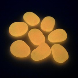 QTTLLI 20Pcs 4.5CM Large Glow Pebbles Glow in The Dark Decorative Stones Rocks for Garden Path Walkway Yard Fish Tank, Orange