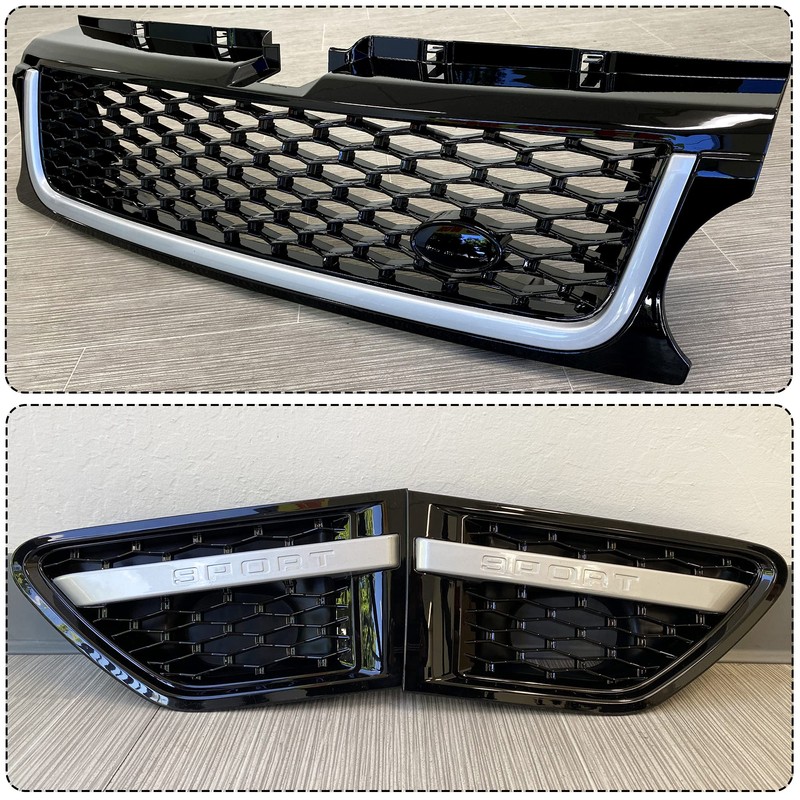 HECASA Front Grille+Air Side Vents Compatible with 2010-2013 Land Rover