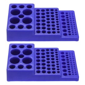PATIKIL 26 Wells Tube Rack, 2 Pcs Vial Rack Trapezoid Centrifuge Tube Holder for Microcentrifuge Tubes 0.2/0.5/1.2/1.5/1.8/2/5/15/50ml, Blue