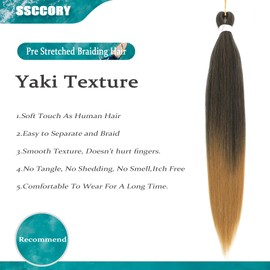 Pre Stretched Braiding Hair Extensions 26 Inch 6 Packs Braids Extensions Synthetic Hair Braids Red Hair Extensions Synthetic Hair for Braiding Extension for Crochet Braids Hair Extensions (T27#)