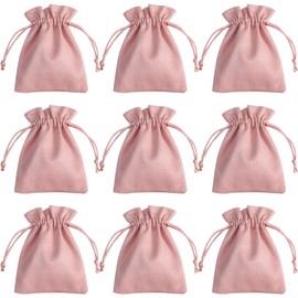Jewelry Pouches Pink Velvet Drawstring Bags Jewelry Gift Bags Pouches Wedding Favors,30 Pcs 2.8x3.5 inch