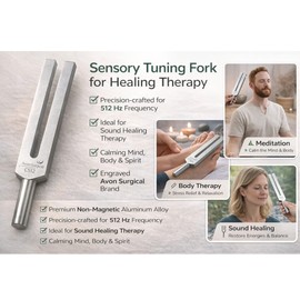 Sensory Tuning Forks - Sound Healing Therapeutic Tuning Forks C-128 Hz C-256 Hz C-512 Hz C-1024 Hz Diagnostics Examination Instruments (C-512 Hz)