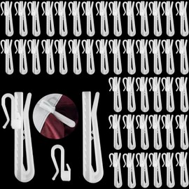 50Pcs Plastic Curtain Hooks 70mm/2.75inch Ratchet System Pinch Pleat Curtain Hooks,Adjustable Pinch Pleat Hooks for Window Curtain Door Curtain Shower Curtain