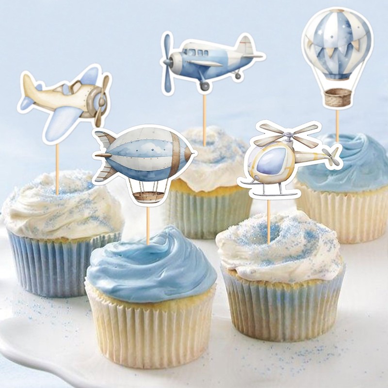 Blumomon 28 pezzi di aereo cupcake topper per palloncini a