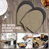 TOPSKY 2-Pack Short Oven Mitts, 7-Inch Heat Resistant Cotton Twill