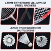 PATIASSY Professional Badminton Set for Backyard Portable Heavy Duty Poles