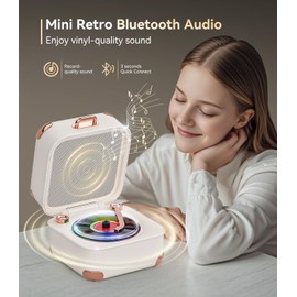 XSWCCJJ 3.0 Upgrade Retro Vinyl - Bluetooth Speaker Wireless【Hi-Fi Audio & 360° Stereo Surround】 Portable Speaker【5.3 Smart Chip 0 Latency-SGS Certified】 Outdoor/Home Use With Stylish Lanyard