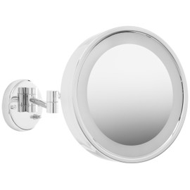 Jerdon HL7CF 9.75-Inch Lighted Wall Mount Makeup Mirror with 3x Magnification, Chrome Finish