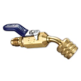 Yellow Jacket 93867 1/4" Ball Valve Hose Adapter for Left-Handed A2L Refrigerant Tanks