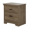 South Shore 9066060 Versa Weathered Oak 2-Drawer Nightstand