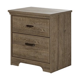 South Shore 9066060 Versa Weathered Oak 2-Drawer Nightstand