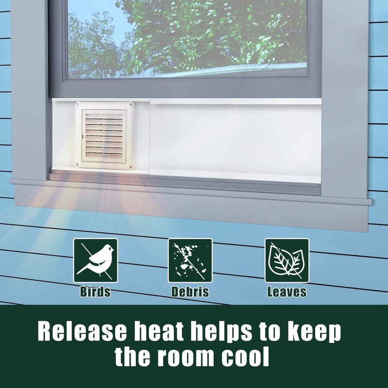 Flehomo Dryer Vent Window Kit with Louvered Vent Cover, Dryer