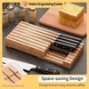 Bamboo Knife Block and In-Drawer Storage, Display Stand and Organizer,