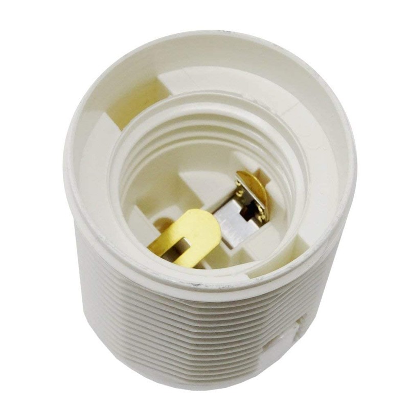 Socket E27 Thermoplastic White with Threaded Sheath and Attachment Cap
