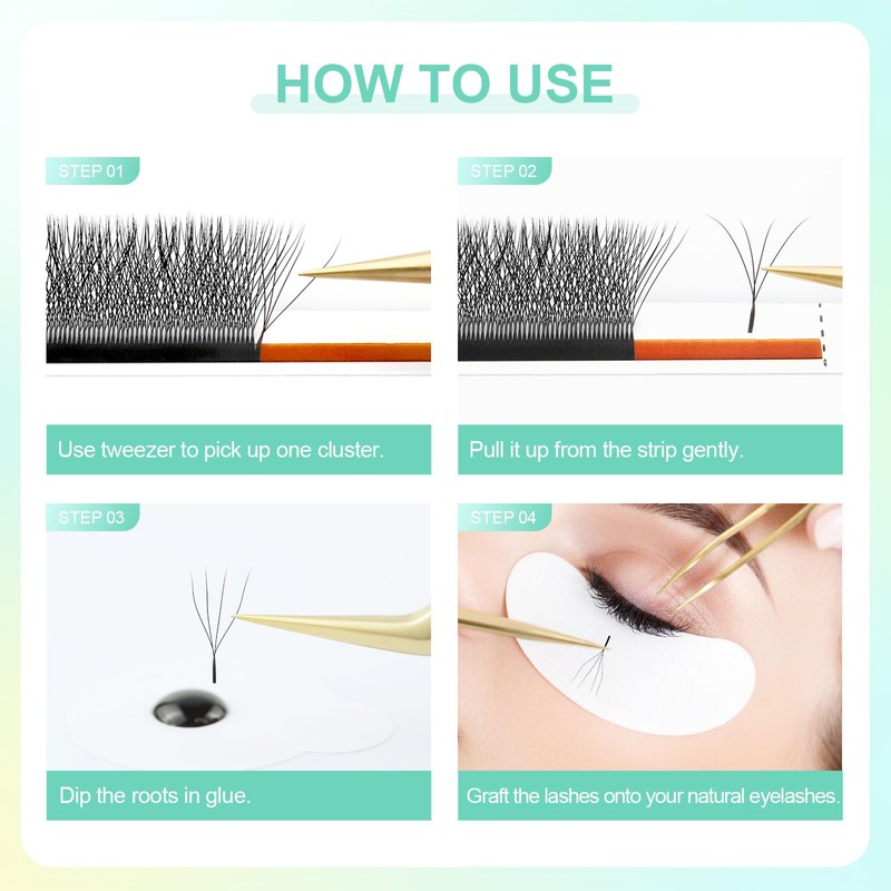 NAGARAKU 4D W Shape Eyelash Extension Supplies Natural Soft Volume