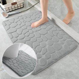 Glvomazty Bath Mat Absorbent 2-Piece Set Bath Mat Non-Slip Bathroom Rug Shower Mat Decoration for Bathroom Living Room 40 x 50 U + 40 x 60 cm