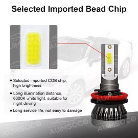 AUIMSOCO For Honda Civic Sedan 4-Door 1.8L 2006-2015 LED Headlight Fog Light Bulb Kit COB