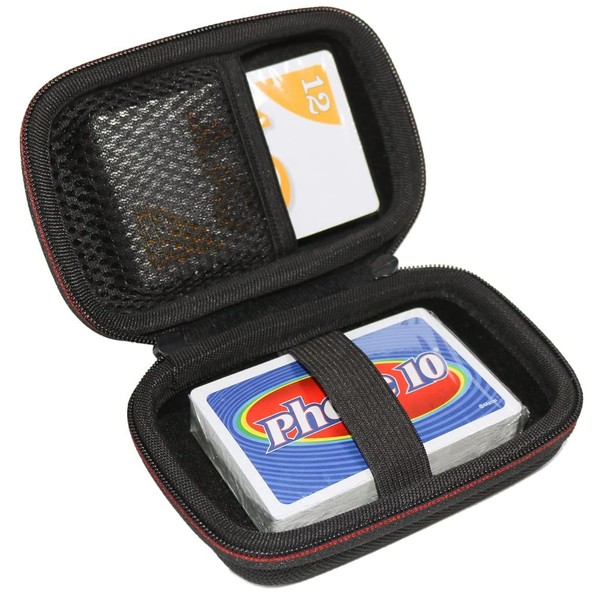 Maoershan Hard Travel Protective Casling Case for UNO Classic Card Game/Mattel Phase 10 Card Game/Hoyle Waterproof Clear Playing Cards(Only Case)