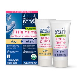 Mommy's Bliss Organic Little Gums Soothing Massage Gel Day and Night Combo, Great for Teething Babies, Age 2 Months+, Sugar Free, Mild & Sweet Flavor, 2 - 0.53 Oz Tubes (Pack of 1)