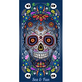 Miracle Home. Microfiber Pumpkin Towel, 100% Polyester, 75 X 145 Cm. Blue 11807
