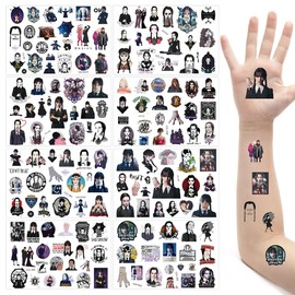 Tattoo Stickers, Wednesday Sticker Set Children, 8 Sheets Children's Tattoo, Sticker Tattoo Set, Temporary Tattoos Set, Waterproof Stickers