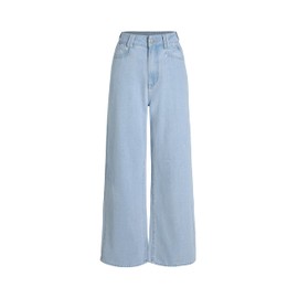 CIDER Jeans for Women High Waist Wide Leg Denim Pants Straight Leg Trouser Pants Mid Waist Trendy Sky Blue