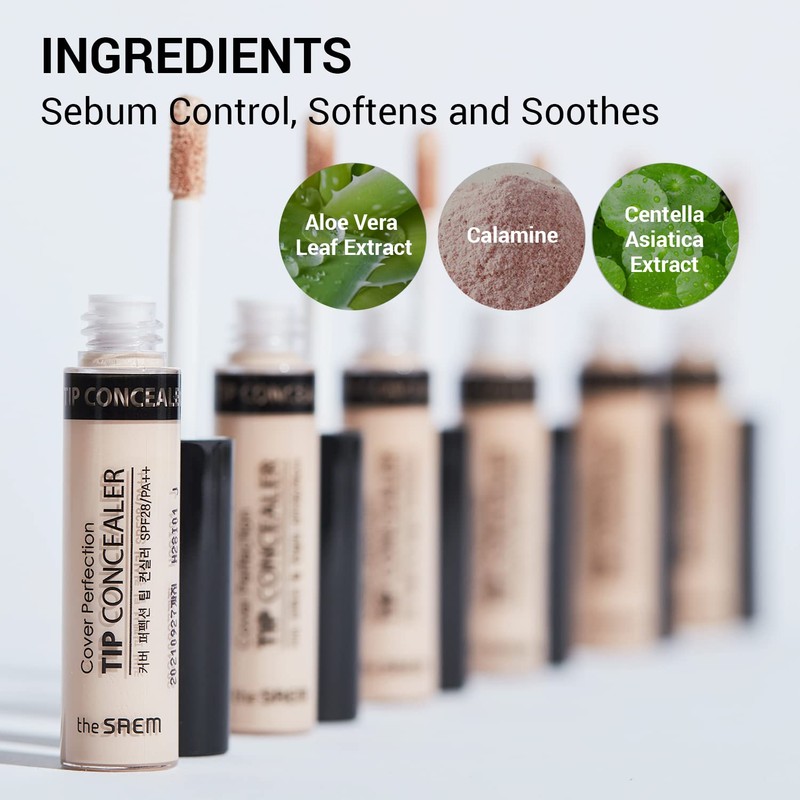 THESAEM THE SAEM Cover Perfection Tip Concealer, Liquid Multi-Use Concealer,
