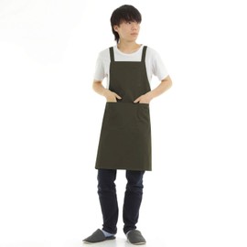 Smile Mode H-Style Unisex Apron with Pockets, Stylish, Plain, Simple Design, for Use at Home / Cafés / Preschool, Wrinkle Resistant, 15 Colors, One Size Fits Most, Yellow