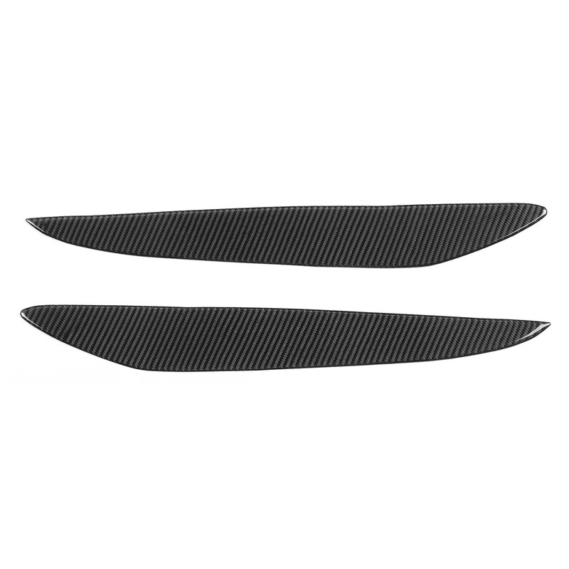 2pcs Carbon Fiber Headlight Eyebrow Eyelid Cover Wear Resistant Fit