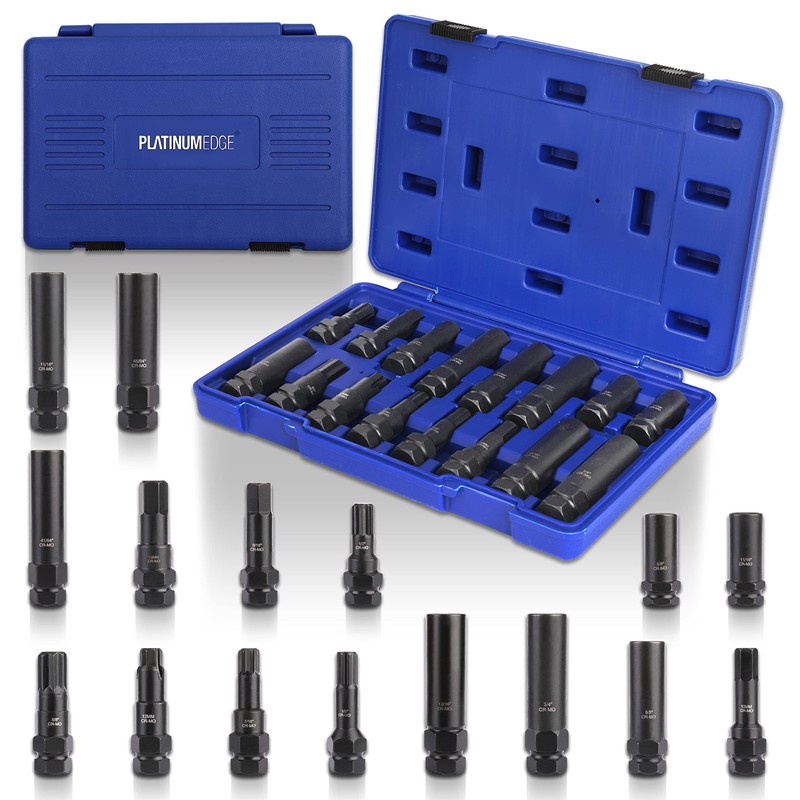PlatinumEdge Lug Nut Key Set, 16 Pieces SAE & Metric