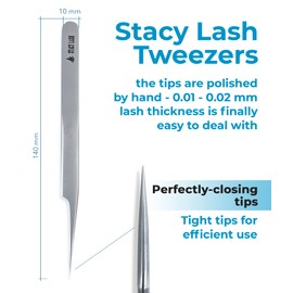 Stacy Lash STL-3 Isolation Eyelash Extension Tweezers/Precision Applicator/Supplies for Classic Extensions, Individual False Lashes/Separator Tool for Mink & Natural Eyelashes/Beauty Tools