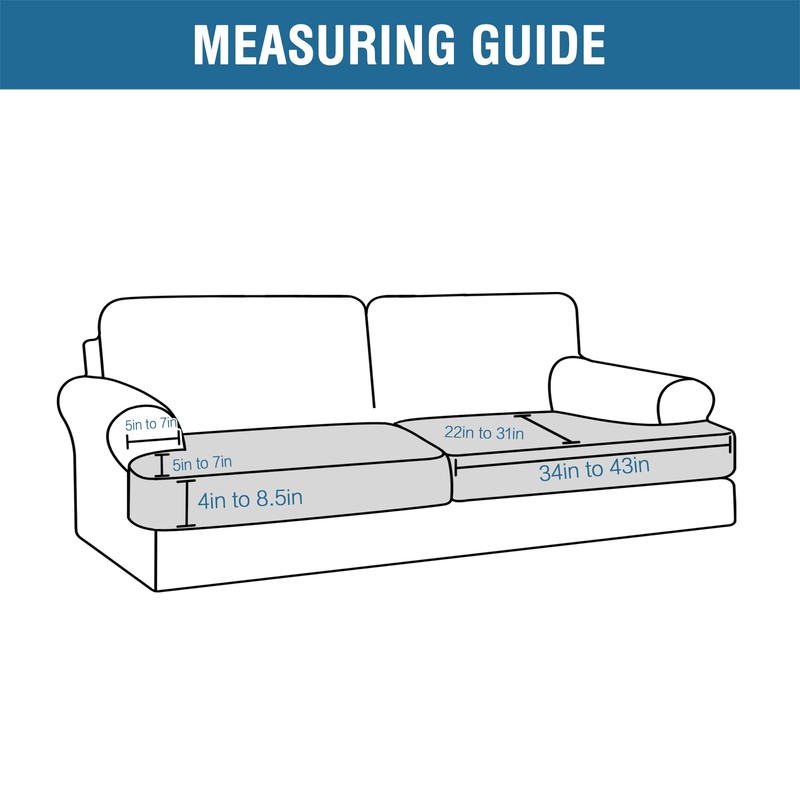 H.VERSAILTEX Stretch 2 Piece T Cushion Sofa Slipcovers Individually Sofa