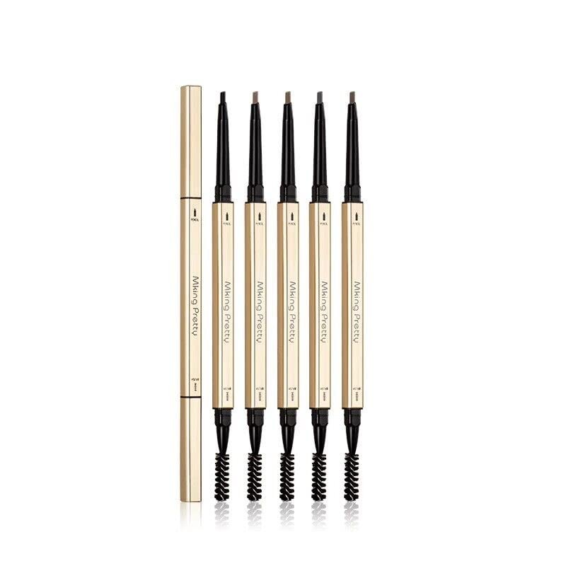 zalati Eyebrow Pencil Refill Waterproof Eyeliner Double-Ended with Small Gold