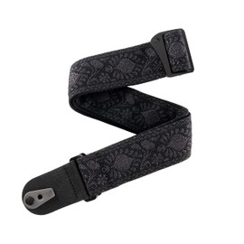 D'Addario Pad Locking Guitar Strap - Guitar Accessories - Electric Guitar Strap, Acoustic Guitar Strap, Acoustic Electric Guitar Strap & Bass Guitar Strap - Monterey Black Tubular