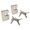 2 Pieces Padlocks with 8 Keys, Rectangular D-shaped Monoblock Locks